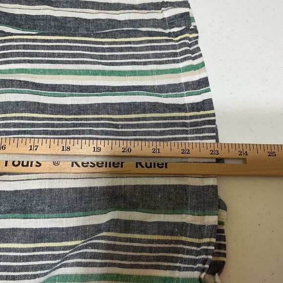 Liz ClaiborneWoman's Striped Button Front Shirt Cap Sleeves Size XL Linen Blend - Picture 7 of 8